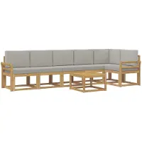 vidaXL Buiten bank set 7 st Wit en Lichtgrijs