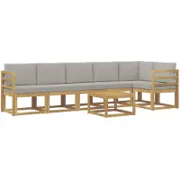 vidaXL Buiten bank set 7 st Wit en Lichtgrijs
