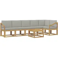 vidaXL Buiten bank set 7 st Wit en Lichtgrijs