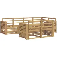 vidaXL Buiten bank set 7 st Wit Massief Acacia Hout