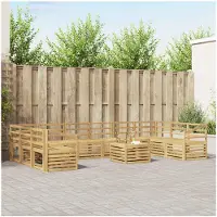 vidaXL Buiten bank set 11 st Wit Massief Acacia Hout
