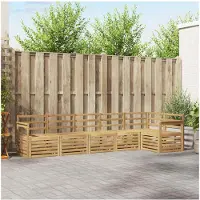 vidaXL Buiten bank set 6 st Wit Massief Acacia Hout