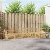 vidaXL Buiten bank set 6 st Wit Massief Acacia Hout