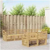 vidaXL Buiten bank set 8 st Wit Massief Acacia Hout