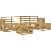 vidaXL Buiten bank set 6 st Wit Massief Acacia Hout