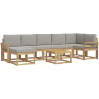 vidaXL Buiten bank set 8 st Wit en Lichtgrijs