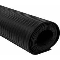 vidaXL Vloermat met brede rib Zwart 1 x 5 m Rubber