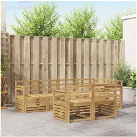 vidaXL Buiten bank set 7 st Wit Massief Acacia Hout