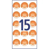 Avery Inspectiestickers 2027-2032, oranje, 20 mm diameter