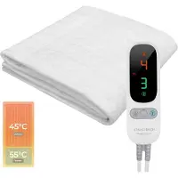 STAUS&BACH Elektrische onderdeken met voetwarmte 190x90 cm - Eenpersoons - 6 warmtestanden - Aparte voetzone - Anti allergie - Antibacterieel - Warmtedeken - Extra snel warm - Uitwasbaar - Fleece -