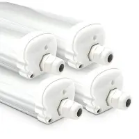 HOFTRONIC™ Set van 4 LED TL armaturen 120cm - IP65 Waterdicht - 36 Watt - 4320 Lumen - 4000K Neutraal wit - Koppelbaar - IK07 - S-Series Tri-Proof plafondverlich