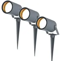 HOFTRONIC™ 3x Spikey dimbare LED prikspot aluminium antraciet excl. GU10 spot IP65 waterdicht 3 jaar garantie - Tuin spots, spots bodem buiten