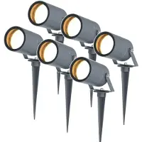 HOFTRONIC™ 6x Spikey LED Prikspot 5 Watt 4000K antraciet IP65 waterdicht - Tuin spots, spots bodem buiten