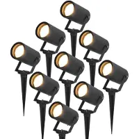 HOFTRONIC™ 9x Spikey LED Prikspot 5 Watt 400lm 2700K zwart IP65 waterdicht - Tuin spots, spots bodem buiten