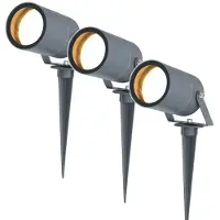 HOFTRONIC™ 3x Spikey LED Prikspot 5 Watt 6000K antraciet IP65 waterdicht - Tuin spots, spots bodem buiten