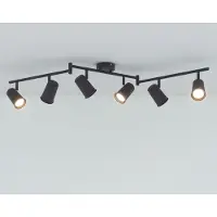 HOFTRONIC™ Riga LED Plafondlamp 6 spots Zwart - Draaibaar en Dimbaar - 6 lichts - GU10 4000K neutraal wit - Plafondspot woonkamer en gang - Opbouw spots verlicht