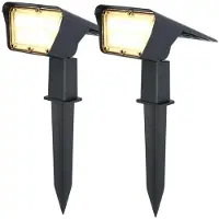 HOFTRONIC™ 2x Odessa LED Solar Tuinspot 3000K warm wit IP65 waterdicht