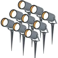 HOFTRONIC™ 9x Spikey LED Prikspot 5 Watt 6000K antraciet IP65 waterdicht - Tuin spots, spots bodem buiten