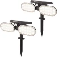 HOFTRONIC™ 2x Solar LED Tuinspot Pato PIR met bewegingssensor 6000K daglicht wit Prikspot Grondspot - Tuin spots, spots bodem buiten