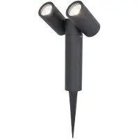 HOFTRONIC™ Pinero double dimbare LED prikspot - 6000K daglicht wit - GU10 - 5 Watt - Kantelbaar - Tuinspot - Voor buiten en binnen - Zwart - 3 jaar garantie - Tu