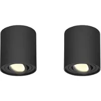 HOFTRONIC™ 2x Dimbare LED Opbouwspot/plafondspot plafond Ray Zwart incl. GU10 spot 5W 2700K IP20 kantelbaar Rond
