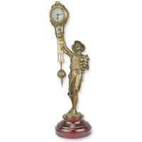 Deco Bronzen beeld - Jongen - Tafelklok - 38 cm hoog