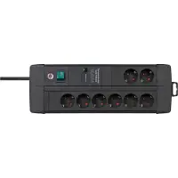 Brennenstuhl Premium-Line DUO ÜSS 8-voudig zwart 60kA/o.Filter 3m H05VV-F3G1.5 *EN*