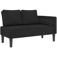 vidaXL Chaise longue met kussens fluweel zwart