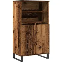 vidaXL Hoge kast 60x36x110 cm bewerkt hout oud houtkleurig