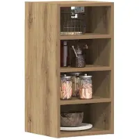 vidaXL Bovenkast Riga 30x29,5x60 cm bewerkt hout artisanaal eikenkleur