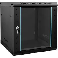 vidaXL Netwerk kast met opslag Zwart 53 x 60 x 60 cm Staal