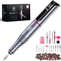 Beeperfect Draadloze Elektrische Nagelvijl Pro Edition - Nagelfrees - Manicure en Pedicure set - Oplaadbaar - 11 Bitjes en 60 Schuurrolletjes - 30.000RPM