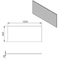Sapho DTDL-wastafelblad 101x1,8x46,5cm, glanzend wit