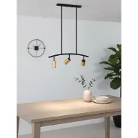 Lyora Hanglamp Pogno 3-lichts zwart met goud rond