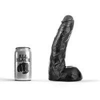 All Black Klassieke Dildo 22 x 5,4 cm - zwart