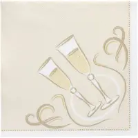 Papstar 5x 50 Servetten ROYAL Collection 1/4 vouw 40 cm x 40 cm goud Festive Moments