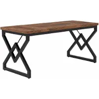 Core Bureau - Directiebureau - X-vormig design - Computertafel - Werktafel - Werkplek - 160x70x75cm - Donker bruin en Zwart