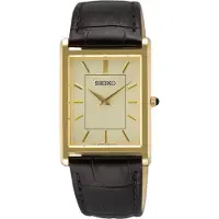 Seiko quartz bruin heren horloge met champagne wijzerplaat & leren band