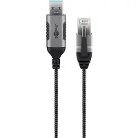 Goobay USB-A naar RJ45 LAN kabel | Slimline | USB3.0 | CAT6 | zwart | 15 meter