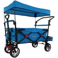 FUXTEC FUXLIFE door , inklapbare bollerwagen FX-CT800 Komfort - Turquoise | Transportwagen met zonnedak | Turquoise, met uitbreidbare binnenruimte