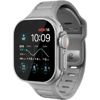 KEYBUDZ Journey FKM horlogeband 44/45/46/49mm – Weerbestendig en 100% waterdicht – UV-bestendige afwerking – Compatibel met alle Apple Watch modellen 44-49mm - Grijs