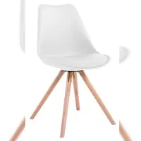CLP Toulouse Eetkamerstoel - Rond frame - Kunststof wit natura