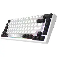 Nikcorp Compact mechanisch gaming toetsenbord, 75%, RGB, wit-zwart