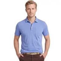 Brax Poloshirt blauw gemêleerd katoen
