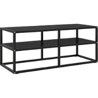 vidaXL Tv-meubel met zwart glas 100x40x40 cm zwart