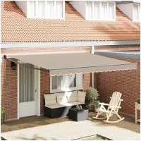 vidaXL Uitschuifbare luifel Beige 400 × 300 cm Polyester en Metaal