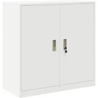 vidaXL Opbergkast Wit 90 x 40 x 90 cm Staal