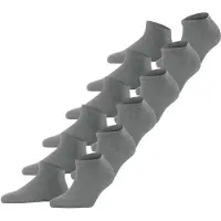 Falke Happy Bundle 6-Pack kort eenkleurig katoen multipack sneakersokken enkelsokken dames grijs - maat 35-38