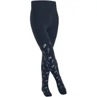 Falke Little Flowers dun gedessineerd katoen panty kinderen blauw - maat 134-146