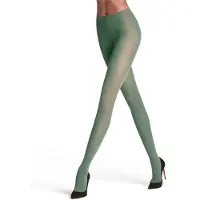 Falke Matt Deluxe eenkleurig materiaal transparant 30 DEN panty dames groen - maat L